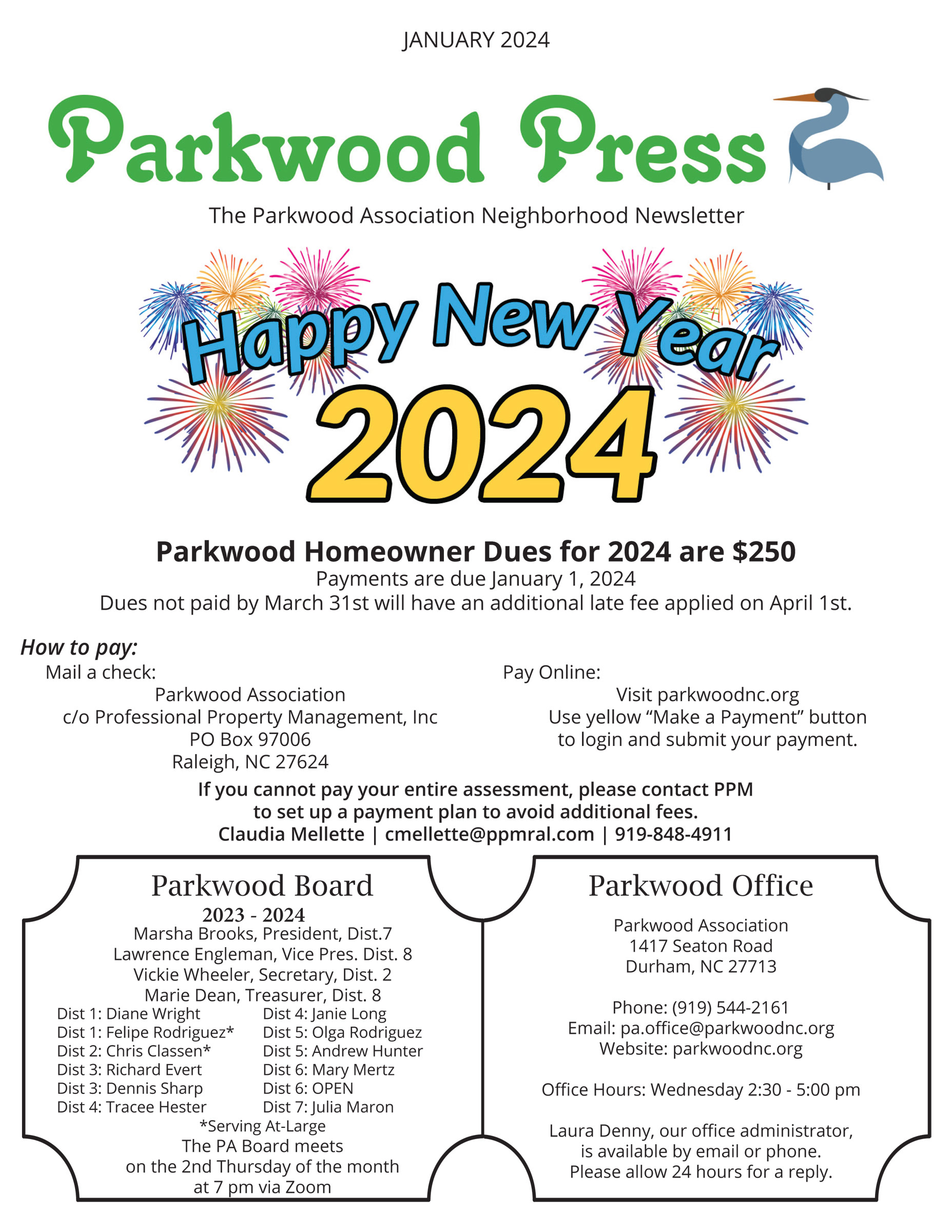 Parkwood Press – January 2024