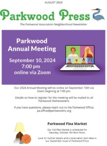 Cover of the Parkwood Press for August 2024