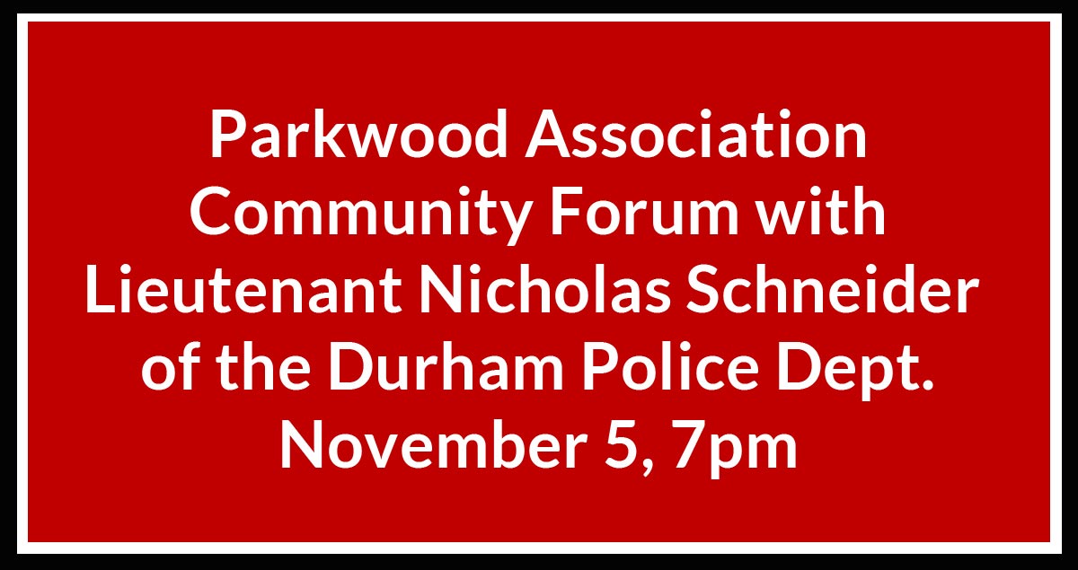 Parkwood Association Meeting on Community Safety